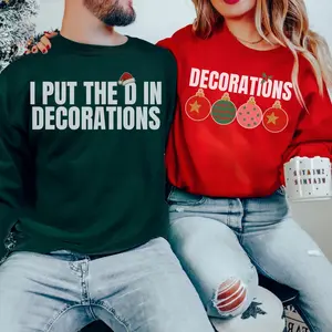 Couples Christmas Sweatshirt, Matching Inappropriate Couples PJ Tshirt, Funny Raunchy Ugly Christmas Sweater, Husband Wife Xmas Party Tees