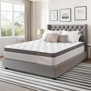 10-12Inch Hybrid Mattress Twin Size - Gel-Infused Memory Foam & Innerspring, Medium Soft- CertiPUR-US & Oeko-TEX Certified - Pressure Relief, Motion Isolation - Bed in a Box