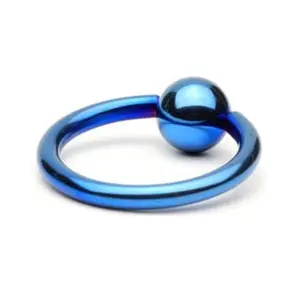 Blue Titanium Captive Bead Ring Blue Titanium Captive Bead Ring