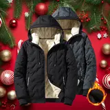 2026 New Chic Mens Clothing - Men's Hooded Cotton Jacket, Fitted Cut, Long Sleeve, Fleece Lined, Waterproof, Windproof, Unique Texture, Ultrasonic Cotton Toothbrush Design, Zip Up Winter Essential Plain Clothing Tops,sohochic