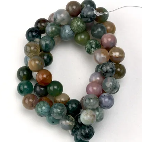 Boho DIY Jewelry Beads, Natural Indian Agate Round Stones 4/6/8/10mm - 15" Strand for Crafters, DIY Bracelet/Necklace/Earring Supplies, Boho Style Beaded, DIY Jewelry Making