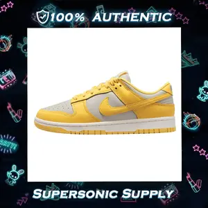 [Nike] Dunk Low Women's Retro Sneakers Cushioned Support Lifestyle/Athletic - Citron Pulse/Vintage Bone