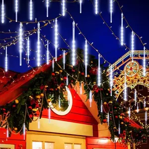 Solar Enchanted Meteor Rain Light Tubes for Magical Garden, Holiday, and Event Décor