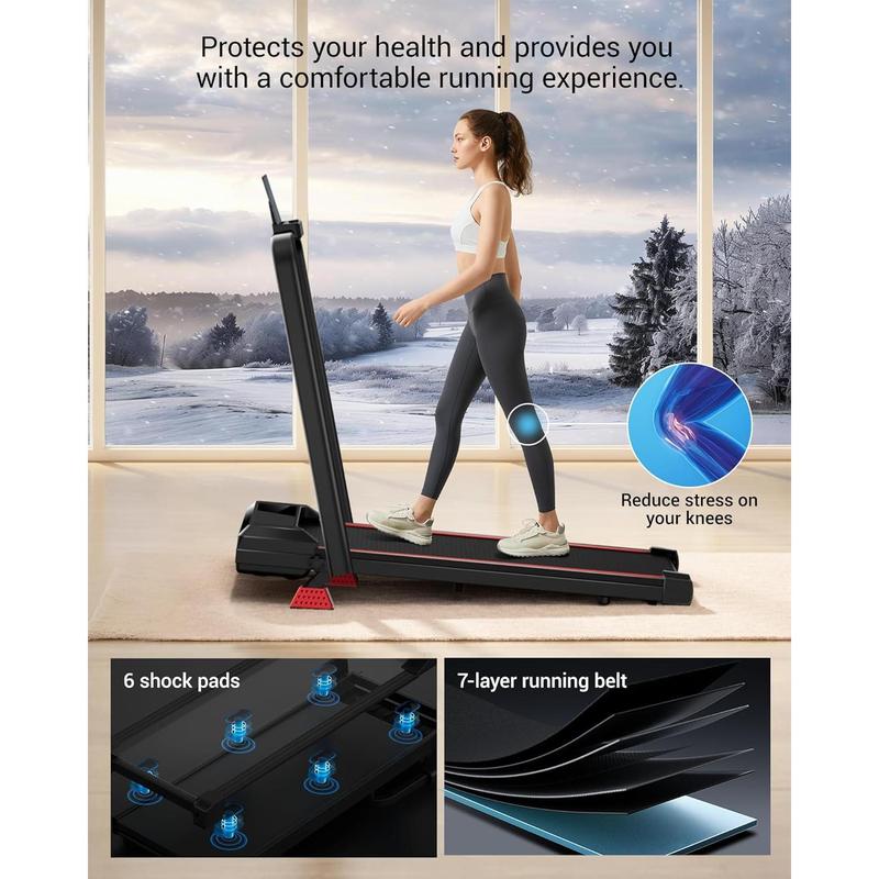 3-in-1 Portable Under Desk Treadmill, 17% Incline Walking Pad Treadmills for Home and Office, Folding Treadmill with 2.5 HP Quiet Brushless, 300 LBS Capacity