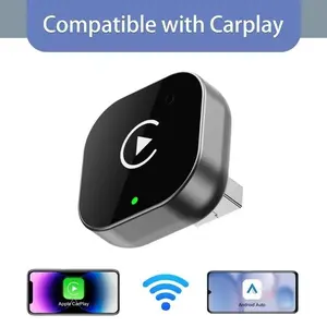 2025 Wireless CarPlay Adapter for iPhone/Android - Fast Connection, No Delay, Hands-Free Calling Wireless Adapter Mini USB Car Design, Apple CarPlay Plug-and-Play, Easy to Use