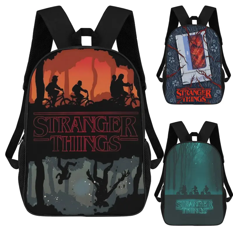 Stranger Things Preppy Backpack 17 Inch LargeCapacity Casual School Bag Lightweight Daypack Laptop Bag Travel Hiking Preppy,Back to School Gift