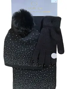 CHARLOTTE DANIEL HOLIDAY GIFTABLE 3 PIECE HAT & GLOVES & SCARF SET Touchscreen Gloves Unisex Winter