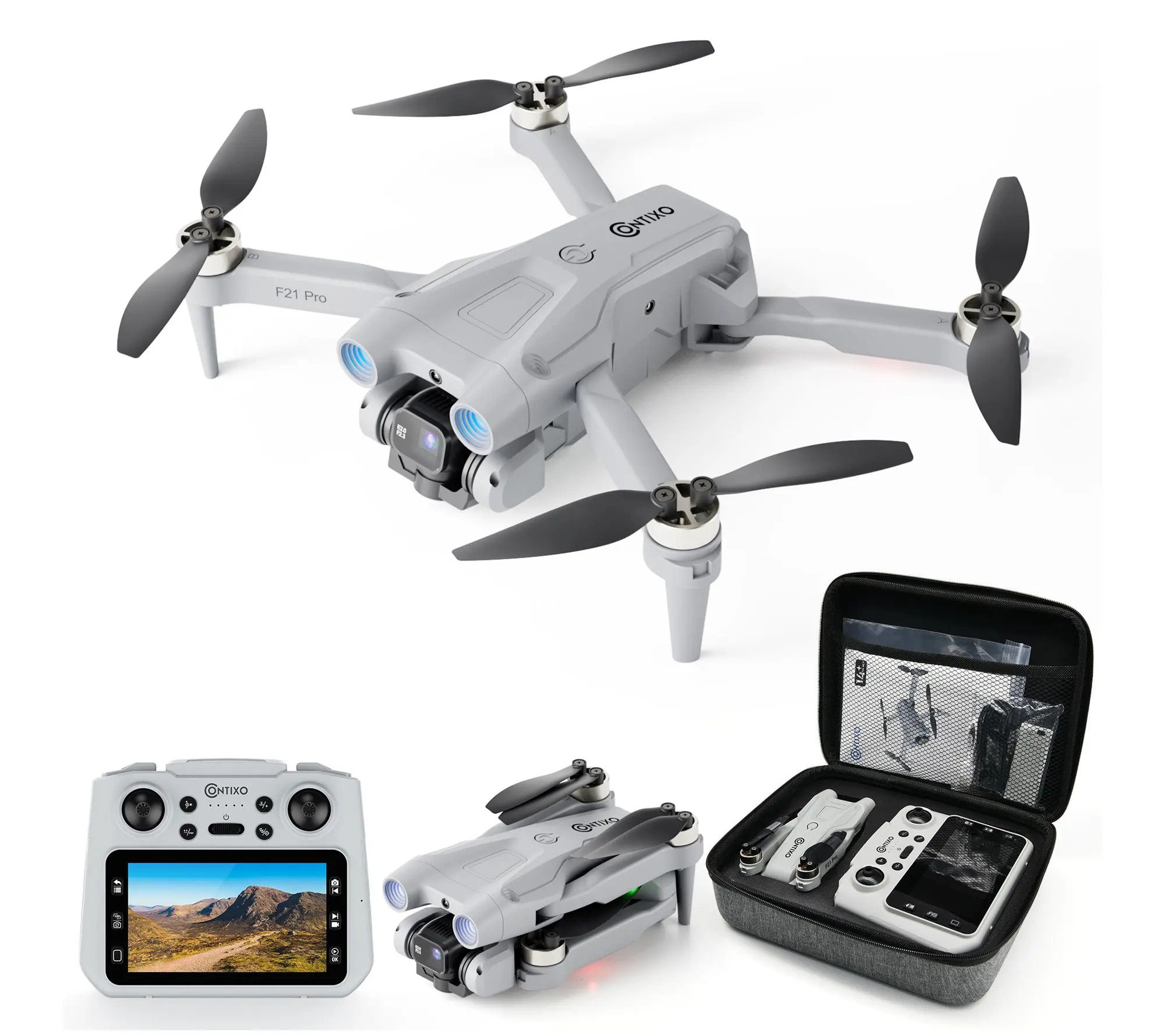 Contixo F21 Pro Mini FPV Drone Camera 4.3" Screen Quadcopter Contixo F21 Pro Mini FPV Drone Camera 4.3" Screen Quadcopter