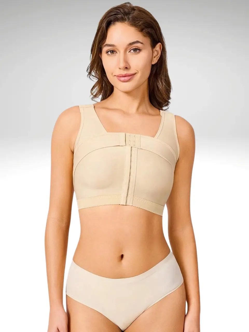 Front Closure Post-Surgery Bra for Women – Breast Support Shaper with Posture Corrector, Wireless Compression Recovery Bra