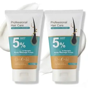 [BUY 1 GET 1 FREE] 5% Minoxidil Hair Growth Scalp Massage Cream with Keratin & Ginger for Men Women Prevents Loss Repairs Follicles Promotes Fast Regrowth Strengthens Roots Buy 1 Get 1 Free