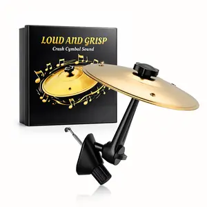 Car Cymbal Air Vent, Mini Drum Crash Cymbal Set with Mini Drum Stick, Funny Musical Instruments Gadget for Drummer Music Lovers Gift, Compact Durable Car Accessory for Most Vehicles(Gold)