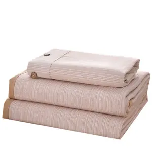 Thickened Coarse Cotton Bed Sheet Set Air Conditioned Room Student Dormitory Pure Cotton Three Piece Set Cooling Mat Duvet Cover Single Bed