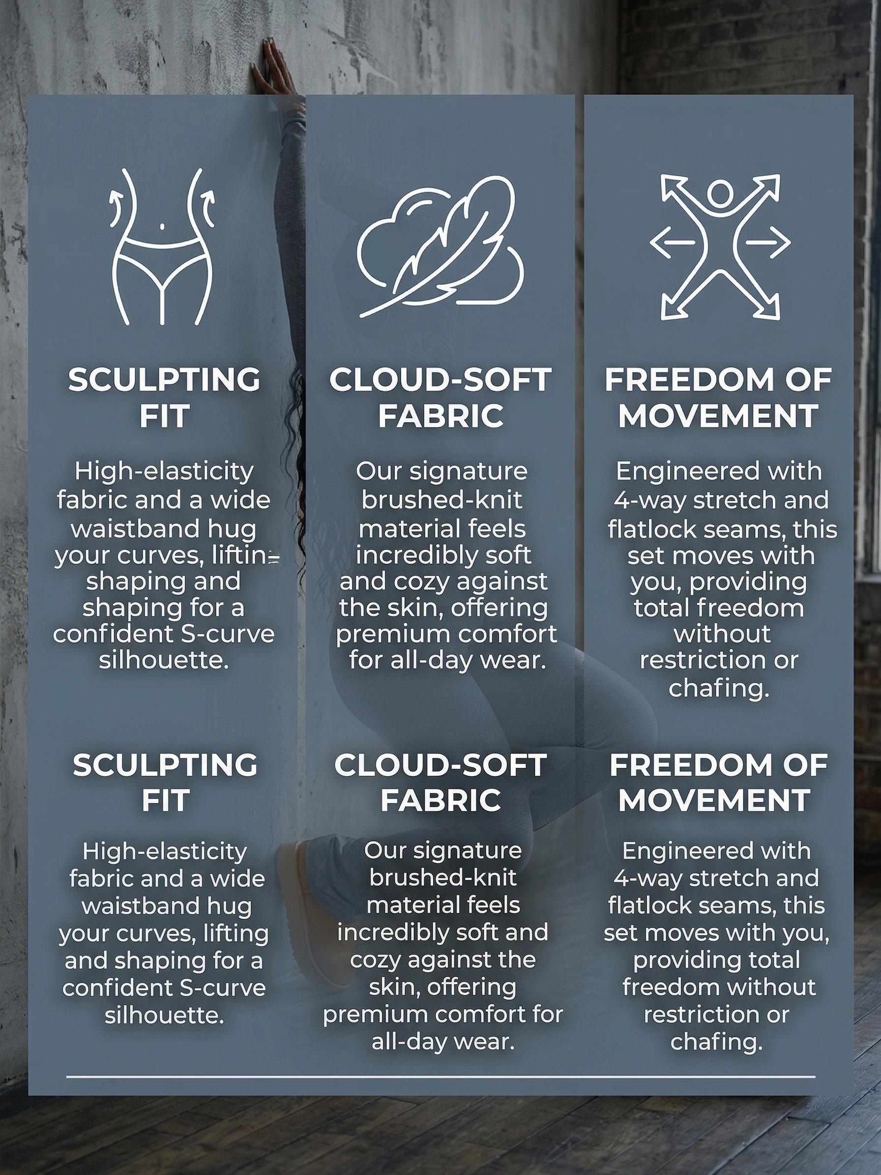 Heather Grey Flare Leggings Set 2 Piece Long Sleeve Crop Top Yoga Outfits for Women