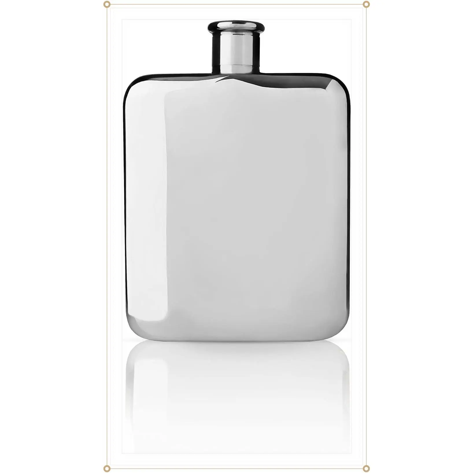 Viski Stainless Steel Pocket Hip Flask for Men and Women, Mirror Silver Finish, Elegant and Modern Design, Leakproof Liquor Flask for Whiskey, Vodka, Tequila, Travel, Outdoor Party, 6 oz, Set of 1Gift