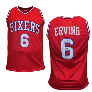 Julius Erving (Dr.J) Signed Custom Philadelphia Red Basketball Jersey JSA