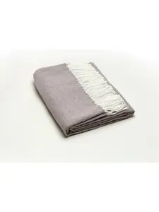 HomeRoots 475734 Light Taupe Soft Acrylic Herringbone Throw Blanket