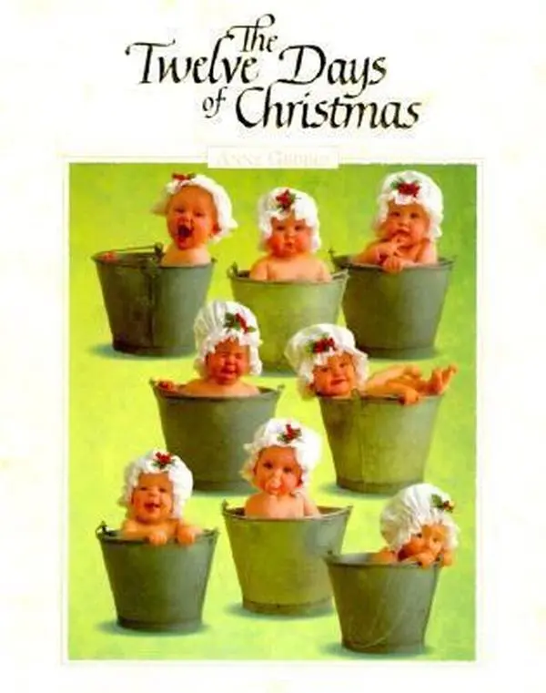 USED Book - The Twelve Days of Christmas by Anne Geddes (Hardcover) - english