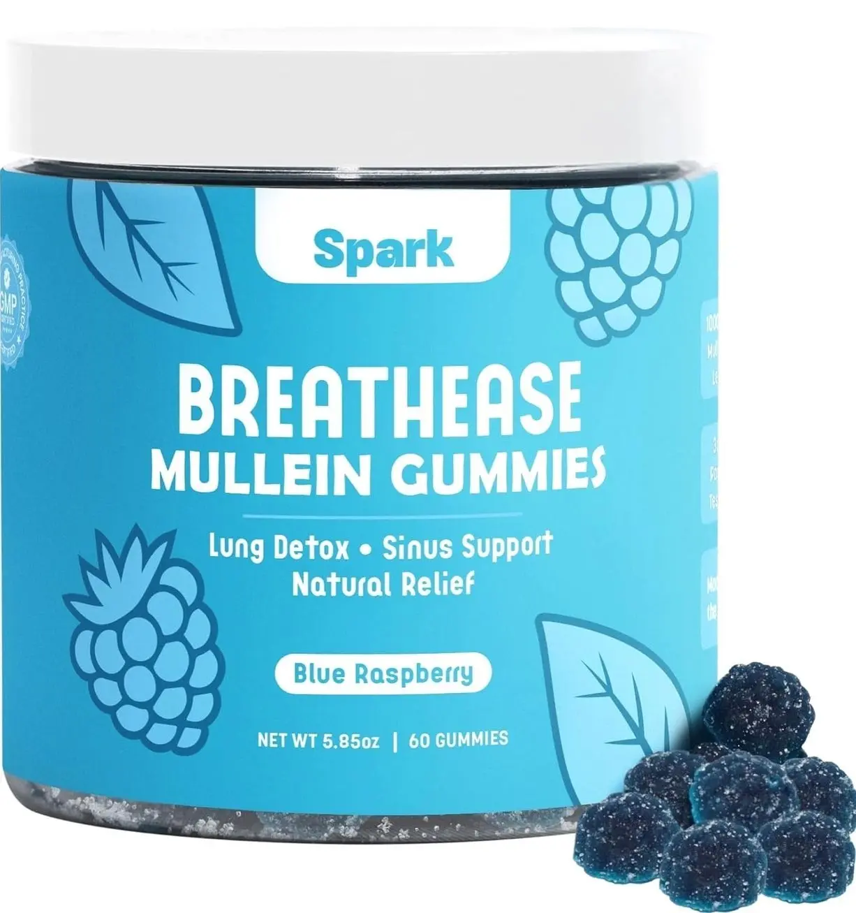 Mullein Gummies for Lungs - Lung Detox Gummies - Daily Respiratory Health Support - Cleanse for Smokers - Allergy, Sinus, and Mucus Relief - Mullein Leaf Extract for Lungs