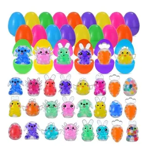 24‑Pack Easter Egg Gift Set with Mini Squishies – Bunny & Axolotl Stress Balls, Easter Egg Fillers, Basket Stuffers, Party Favors & Gifts