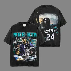 The Kid Ken Griffey 24 Shirt Premium 100% Acid Wash Cotton, TheNatural Shirt, Griffey Nation Shirt, Baseball Outfit, BaseballDrip, Game Day Outfit, Streetwear Shirt