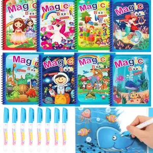 Water Coloring Books, 9/18 Pack,Paint with Water Books, Educational Learning Doodle, with Dinosaur Animal,Reusable No-Mess Art Book Travel Holiday Gift, Durable Drawing Pad