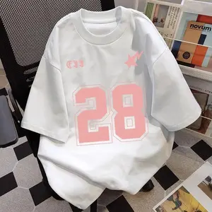 Unisex Retro Graphic Casual Round Neck Streetwear T-Shirt - Size 28, All-Season Sports Top for Men and Women