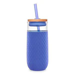 Devon 18oz Glass Tumbler with Straw