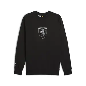 PUMA Mens Scuderia Ferrari Race Shield Crew Neck Sweatshirt Casual - Black