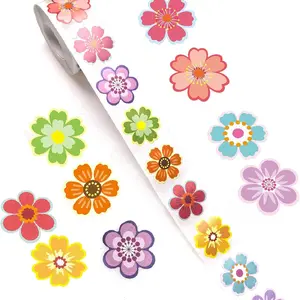 500Pcs Floral Roll Stickers, Waterproof Self-Adhesive, Ideal for Classroom Rewards, Gift Wrapping, Greeting Cards, Envelopes, Invitations, DIY Projects & Party Decorations