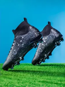 1 Pair Bright Splash Ink Couple Athletic Soccer Cleats Football Boots | Breathable Upper, Anti-slip Wear-resistant Multi-stud, Flyknit Sock-fit Design | For Daily Training & Field Matches