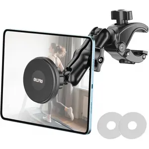 OHLPRO Magnetic Tablet Holder Treadmill & Exercise Bike, 360 °     Rotatable Microphone Stand Holder Mobile Phone Holder for Stationary Bicycle Spin Bike Pushchair Handlebar, Tablet Holder for Smartphones