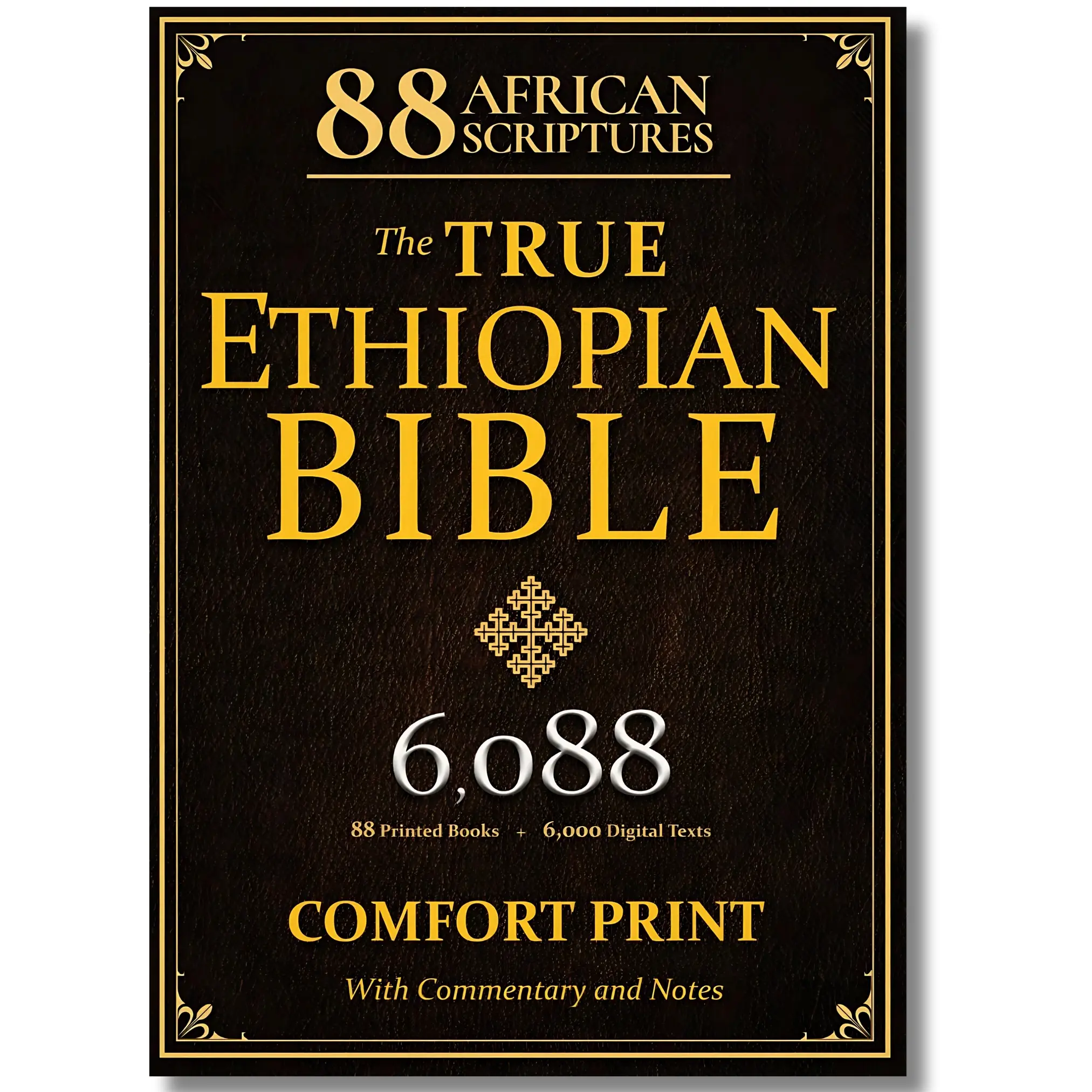 Ethiopian Bible in English (Comfort Print) – 88 Sacred Books with African Roots of Christianity, 6,000 Rare Apocryphal Texts, Apocrypha, Enoch, Jubilees, Daily Reading Plan, Easy-Read Serif, Men’s Pure Cambridge Illustrated Holy Book, Simple Prayer Pens