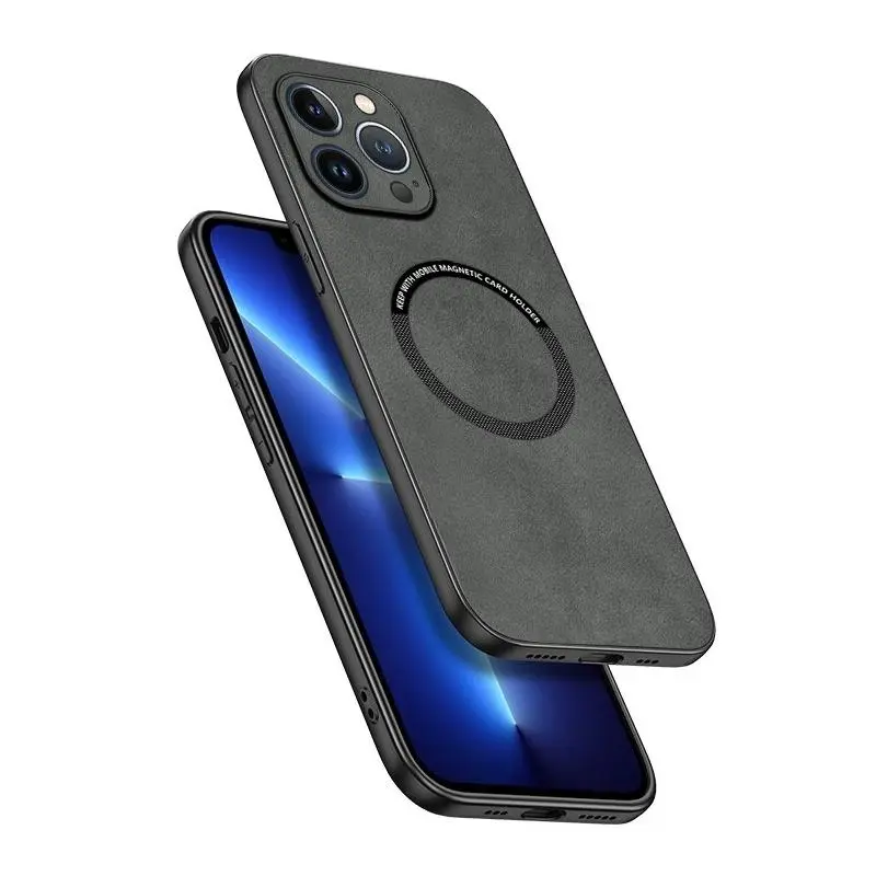 Magnetic Case Designed for iPhone 17 Promax, Luxury Leather Business Classic Shockproof Phone Cases Compatible with Magsafe for iPhone 16 Pro Max/14promax/15pro/,durable drop-proof protective case