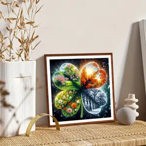 5D Diamond Painting Kit - Forest Pattern Design For Four Seasons Spring Summer Autumn Winter, Round Acrylic Gems, DIY Art And Craft, Suitable For Home Wall Decoration, Gifts For Women, Sparkling Crystal Mosaic, Relaxing Adult Handicraft Set, Unique Room