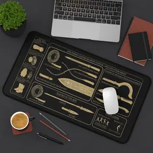 Red Rising Razor Blueprint Desk Mat Gold Sigil Red Rising Design Style & comfort Balanced performance, aesthetic set up pc