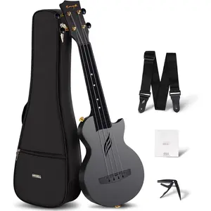 Soprano Ukulele 21 Inch Carbon Fiber Travel Ukelele Nova U Mini Simple Yukalalee With Beginner Kit includes Case Strap Capo Strings Professional Ukalalee Yukalalee
