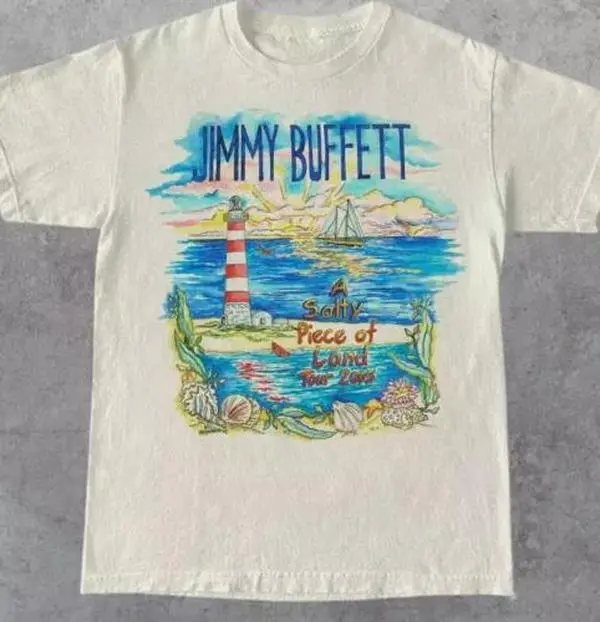 Vtg Rare Jimmy Buffett Tour Cotton White Shirt
