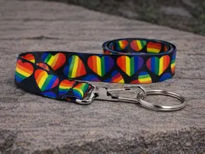 Rainbow Flag Heart Lanyards – Vibrant LGBTQ+ Pride Neck Lanyards with Rainbow Heart Design for Keys, ID Badges, Pride Parades, Schools, Workplaces & Everyday Use ️