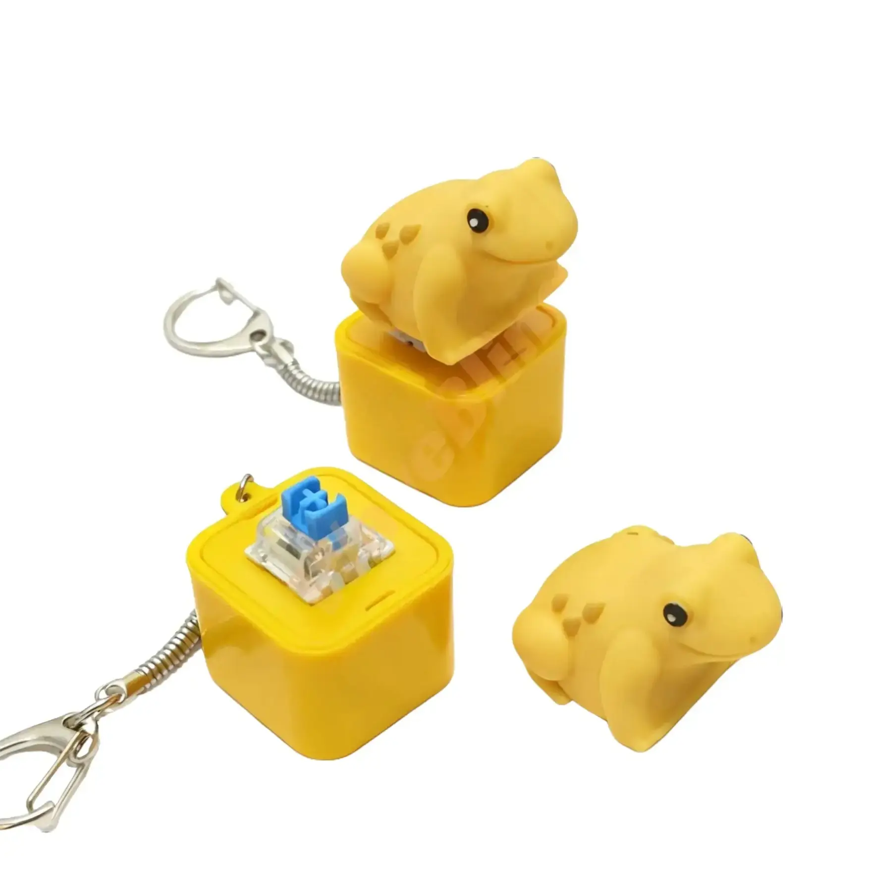 Coquí Frog Button Bag Charm Keychain - Puerto Rico Souvenir with Sound & Light, Cute Unisex Fidget Toy, Father's Day Gifts, Stress Relief Cute Keychains for Kids, Funny Gifts Accessories, Whimsical Gifts