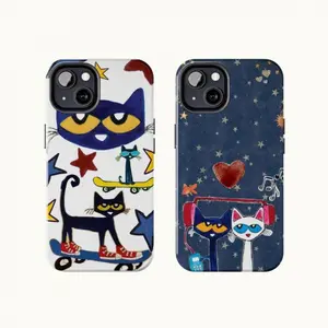 Groovy Pete The Cat Art Phone Case, Blue Cat Aesthetic For iPhone, 11, 12, 13, 14, 15, 16,17  Series & Galaxy Series – check our available sizes, Protection Cover