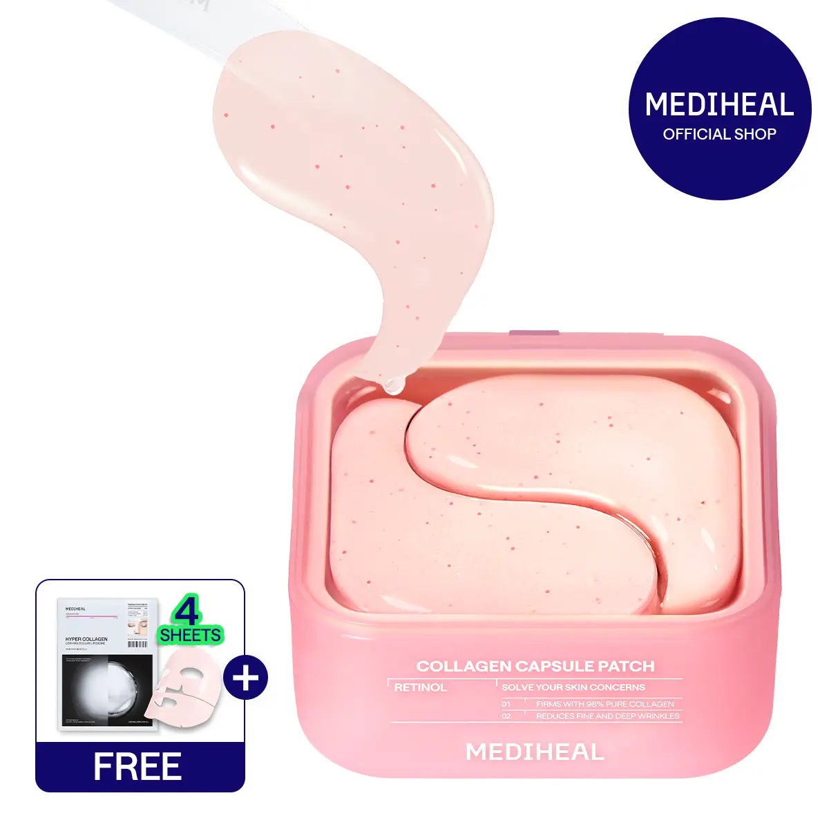 [Mediheal] Collagen Capsule Patch Retinol | Wrinkle Care Hydrogel Patches | Firming, Lifting & Elasticity Care | Korean Skincare
