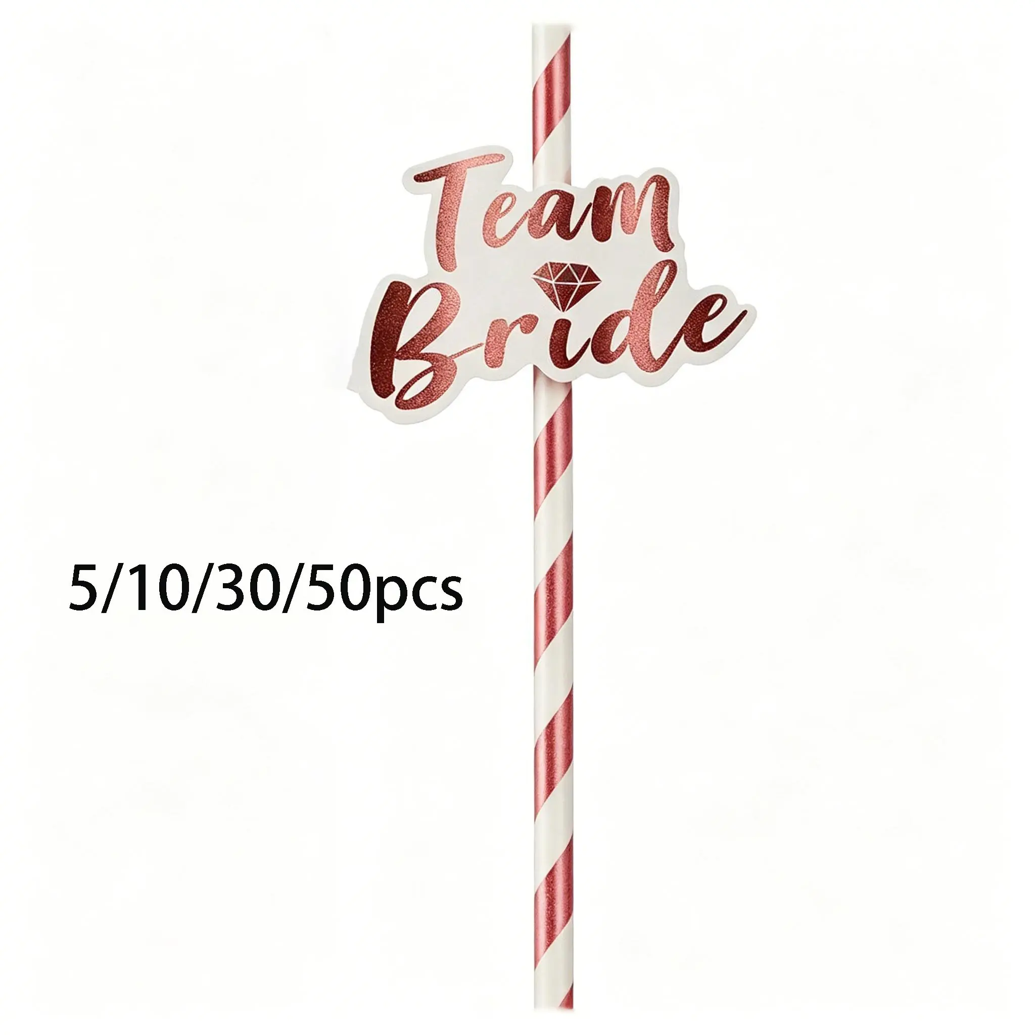 5/10/30/50pcs Rose Gold Eco-Friendly Paper Straws, Cute Straws, Hen Party Straws, Bride Drinking Straws, Bridal Shower Wedding, Hen Night Party
