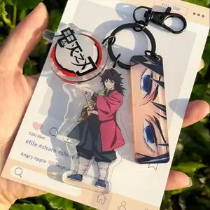 Demon Slayer Keychain Muichiro Shinobu Kocho Kimetsu No Yaiba Acrylic Keyring Cartoon Anime Peripheral  Bag Charm Decor Toys