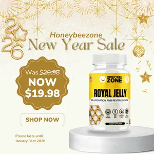Honeybeezone Royal Jelly Capsules – 100% Fresh Superfood for Energy, Vitality, & Skin Health – 60 Vegan Capsules Fitness Vitamin