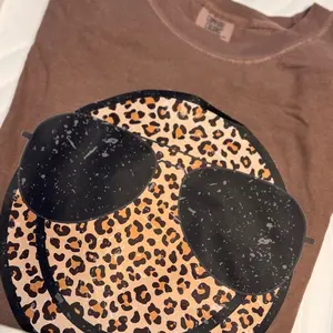 Leopard Print Smiley cool Tshirt comfort colors short sleeve