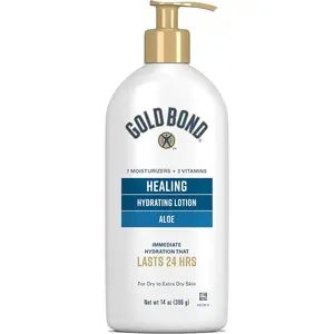 Gold Bond Healing Hydrating Lotion, 14 oz., Body Lotion with Aloe, Moisturizes, Immediate 24-Hour Hydration