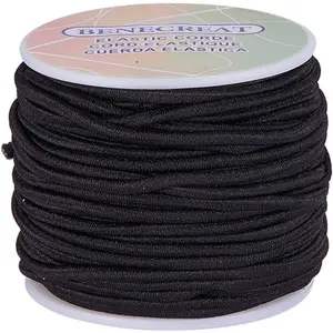 3mm 20 Yards Elastic Cord Stretch Beading Cord Crafting String (3mm, Black)