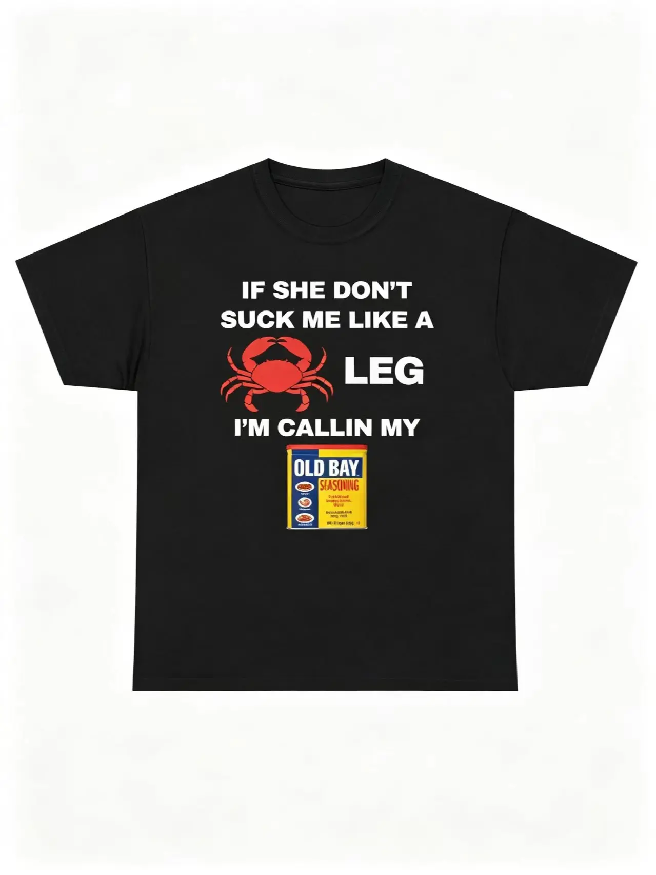 Funny Old Bay Crab Leg Joke Viral Meme Art Oversized Short-Sleeve Menswear Top, Vintage Sports Graphic Tee, Men's Gift, Shortsleeve