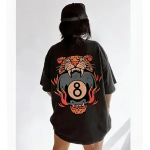 Lucky Leopard Tee Showcasing Traditional Tattoo 8 Ball Design Vintage Western Grunge Streetwear Lucky Me Shirt My Lucky Number Eight