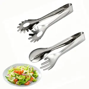 Stainless Steel Food Tongue, Bread Fork for Hotels, Self-Service Pasta Fork, Salad Fork, Kitchen Utensil, Durable & Practical Design